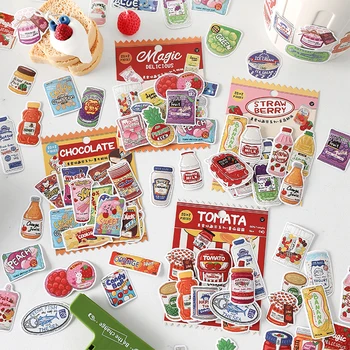 40 Adet Sevimli sıvı gıda Kağıt Etiket Dekoratif Günlüğü Önemsiz Günlüğü Planlayıcısı Craft Scrapbooking Malzemeleri Kawaii Kırtasiye Sticker