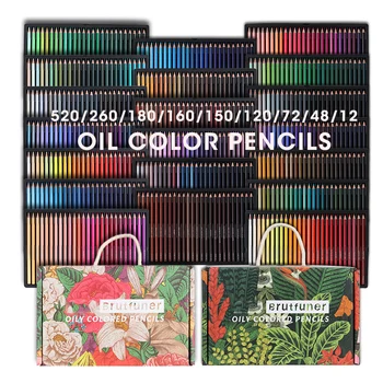 Renkli Kalemler 520/260/180/160/120/80/48/12 Suluboya Kalemler Çizim kalem seti Okul İçin Çocuk Sanat Malzemeleri