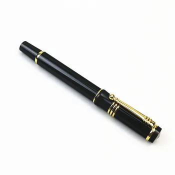 Yüksek kaliteli altın yüzük kap dolma kalem İridyum ucu pürüzsüz yazı bakır kalemlik Özel kazınmış metin