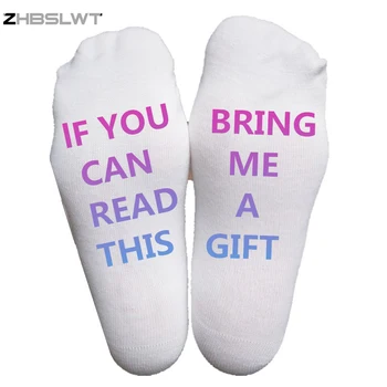 Tek Taraflı Baskı BUNU OKUYABİLİRSENİZ 3D Baskı Çorap kadın Çorap Komik Beyaz Düşük Kesim Ayak Bileği Çorap Sıcak Satış