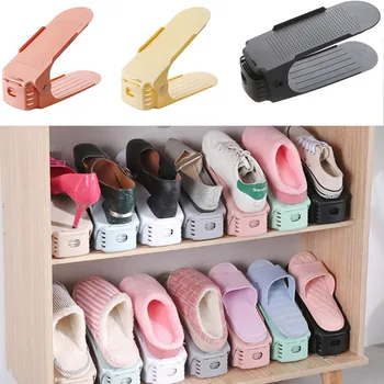 5 Adet Çift Raf Alanı Koruyucular Beyaz Ayakkabı Raf Dolapları Ayakkabı Depolama Organizatör Plastik Ayarlanabilir Ayakkabı Warderobe Yatak Odası
