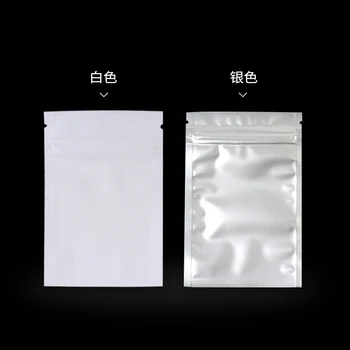 Mat Beyaz Renk Bir Tarafı Şeffaf kilitli torba Gıda saklama Torbaları Küçük hediye çantası Şeffaf Folyo 100 Adet