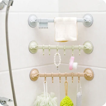 1 ADET Plastik Vantuz Mutfak Askı Organizatör banyo havlusu Elbise Banyo Kanca Pişirme Aracı Depolama Rafı