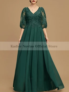 Kadier Novias Uzun Koyu Yeşil Şifon anne Gelin Elbiseler 2023 kadın elbiseleri için Parti 2022 Düğün Parti Elbise