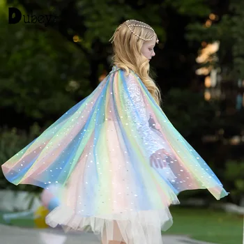 Bebek Kız Cadılar Bayramı Pelerin Küçük Kız Tül Pançolar Pullu Pelerin Toddler Kız Ceket Pelerin Elbise Up Kız Açık Üst bluz