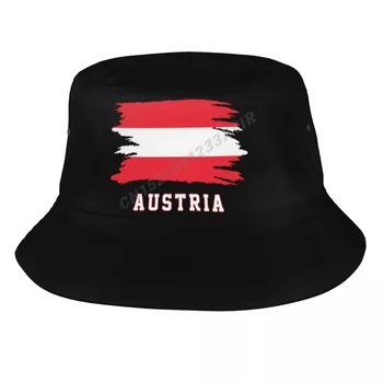 Kova Şapka Avusturya Bayrağı Avusturya Serin Fanlar Güneş Gölge Serin Açık Yaz Balıkçı Kapaklar balıkçı şapkası