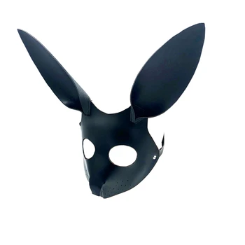 Cosplay Güzel Tavşan Maskesi Yetişkin Oyunları BDSM Kölelik Deri Sınırlamalar Açık Göz Maskesi Masquerade Ball Karnaval Parti Seks Oyuncak
