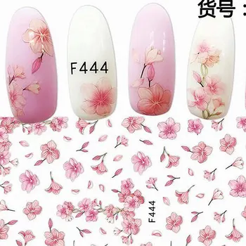 1 Sayfalık Güzel Sakura Kiraz Çiçekleri Çiçek Kelebek Tasarımları Yapışkanlı Tırnak Sanat Çıkartmalar Süslemeleri DIY İpuçları F44X