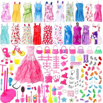 Barbie Elbise Aksesuarları Rastgele 79 parçalı Set İçin Uygun 11.5 inç Barbie Bebek Kokteyl Günlük Rahat Giyim Aksesuarları