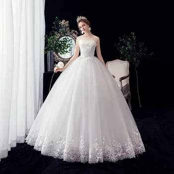 Gryffon düğün elbisesi Zarif O-boyun Gelin Balo Prenses Lüks düğün elbisesi es Vestido De Noiva Artı Boyutu Gelinlikler