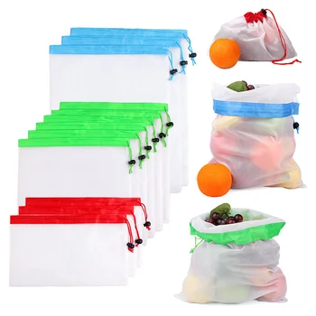 3 Boyutu Kullanımlık Örgü Çanta Üretmek Bakkal alışveriş çantası Meyve Sebze Çanta Oyuncak Organizatör Çeşitli Eşyalar saklama çantası İpli Çanta