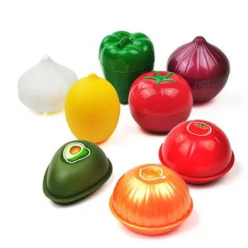 Yaratıcı Plastik Soğan Yeşil Biber Sarımsak Şekilli Gıda Kapları Sebzelik Limon Meyve Durumda Taze Kutu Buzdolabı Ev Depolama
