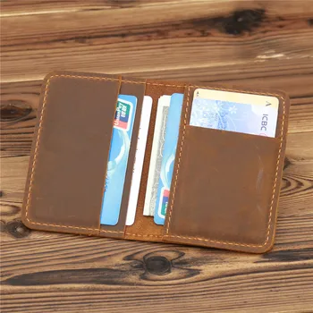 Erkek kartlıklı cüzdan Deri Minimalist Kişiselleştirilmiş Küçük İnce Çanta İnce Mini Kredi Kartı Banka kimlik kartı Tutucu cüzdan