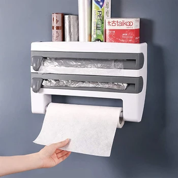 Plastik Wrap Kesici Mutfak Dağıtıcı Kalay Folyo Film Depolama Rafı Rafları Tutucu mutfak kağıdı Havlu Organizatör Ev Aletleri