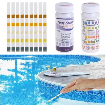 50 adet Çok Amaçlı Klor PH Test Şeritleri SPA Yüzme Havuzu Su test kağıdı Bahçe Yüzme Havuzu SPA Su Test Malzemeleri