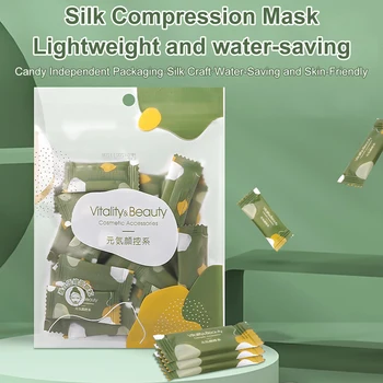 Ultra-İnce Nemlendirici Tek Kullanımlık Sıkıştırma Yüz Maskesi Ipek Yüz Levha Yüz Cilt Bakımı Sarılmış Maskeleri Kağıt 30 adet / torba