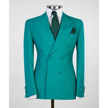 Seafoam Yeşil Erkek Takım Elbise Düğün Damat Smokin Bir Adet Düz Renk Ceket Slim Fit Resmi Iş Ofis Balo Parti Kıyafeti