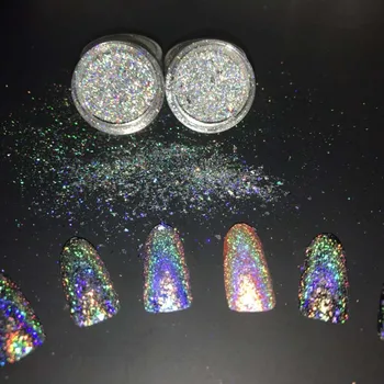 0.2 g Holografik Unicorn GEVREĞİ Galaxy Holo Gökkuşağı Lazer Glitters Gevreği Pigmentler Tırnak Sanat GALAXY Holo gümüş Ultra ince Payetler