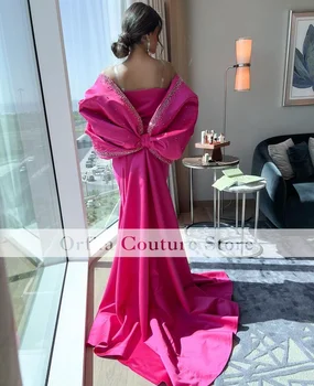 Zarif Kapalı Omuz Abiye 2022 Saten Balo Elbise Kadınlar İçin Parti robe de soirée de mariage