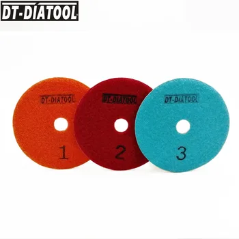 DT-DIATOOL 3 Adım Elmas Parlatma Pedleri Reçine Bond Zımpara Diskleri ıslak veya kuru mermer Granit Taşlar Beton 100mm / 4