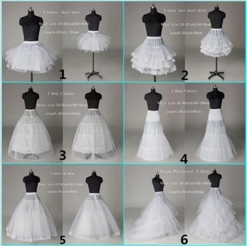 Yeni Yüksek Kaliteli 6 Stil Beyaz Etek Kabarık Etek Düğün Kombinezon / Jüpon