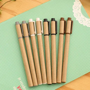 Japon Kore Kırtasiye Kraft Kağıt Kabuk Nötr Kalem Yaratıcı Su Kalem imza Kalemler 0.5 mm