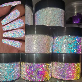 1 Şişe Yansıtıcı Glitters Çivi Sanat Toz Patlama Renk Elmas Glitter Tırnak Dekor Holografik Toz Renkli Manikür Pigment#