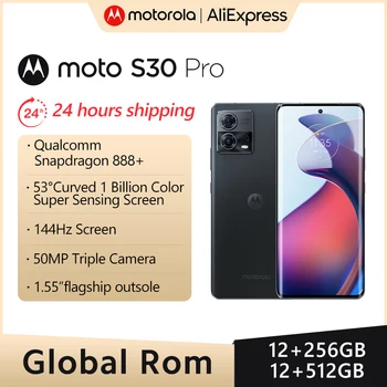 Küresel ROM Motorola MOTO S30Pro 5G 50MP Üçlü Kamera 32W AF Kamera 68W Hızlı Şarj Android12 Snapdragon888 Artı 144Hz Ekran