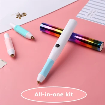 All-in-one Kiti ısı Folyo Kalem El Yazısı Kaligrafi USB Powered ve Sıcak Damgalama Folyo Rulo DIY Parlayan Folyo Proje Aracı 2021