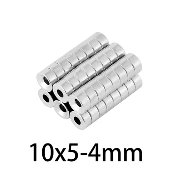 10-200 adet 10x5-4mm Güçlü neodimiyum mıknatıslar Disk 10x5mm Delik 5mm Küçük Çaplı Mıknatıs Yuvarlak Havşa Manyetik 10*5-5mm