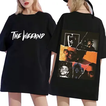 Yaz erkek kadın Moda Tshirt The Weeknd Vintage Unisex T-Shirt Retro Grafik Çift taraflı Baskı T-Shirt Spor Üstleri