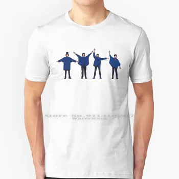 Yardım T Shirt %100 % Saf Pamuk Yardım Yardım Albümü Yardım Albümü John Paul George Ringo Mavi Panço