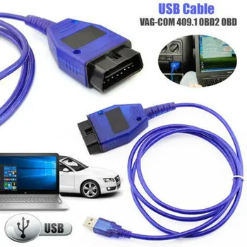 Araba USB Vag-Com Arabirim Kablosu KKL VAG-COM 409.1 OBD2 II OBD Teşhis Tarayıcı Otomatik Kablo Aux için Vag Com Arayüzü