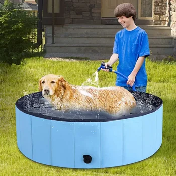 Köpek Yüzme Banyo Pet Katlanabilir Küvet Büyük Köpek Yüzme havuzu Katlanabilir Küvet Havuzu Çocuklar Serin pet Aksesuarları Dışarı Soğutma