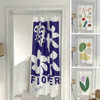 Kısa kapı sinekliği İskandinav Duş Perdesi Tek Parça Kapı Perdeleri Banyo Mutfak Ev Dekoratif Bölme Asılı Bez