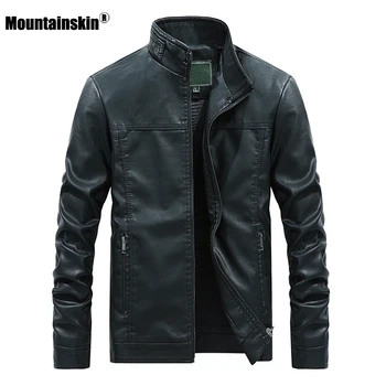 Mountainskin 2021 Yeni erkek Deri Ceket Sonbahar Kış PU Palto Erkekler Marka Giyim Moda İş Giyim Erkek Ceket SA710