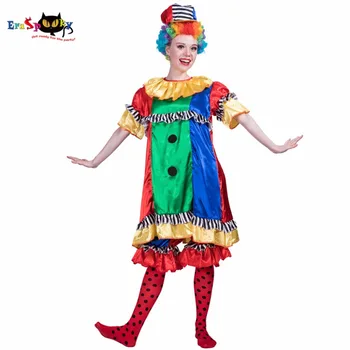 Eraspooky Kadınlar Seksi Katil Korkunç Palyaço Cutie Kostüm Komik Cosplay fantezi parti elbisesi Kadın Yetişkin Bayan Cadılar Bayramı Kostümleri