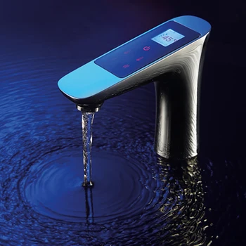 JMKWS Güverte Üstü LCD Dijital Ekran Havzası Musluk Dokunmatik Ekran Termostatik Banyo Tek Dokunun Krom Pirinç Musluklar Lavabo