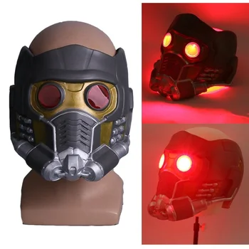 Cosplay Yıldız Efendisi LED Kask Lateks Maske Infinity Savaş Peter Jason Tüy LED Maske Süper Kahraman Sahne Cadılar Bayramı Partisi