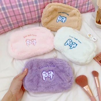 Kore Ayı Köpek Kadın Kozmetik Çantası sevimli japon ayısı Kalem Kalem makyaj kutusu Organizatör Çantası Çantası Öğrenci Kızlar için Çanta