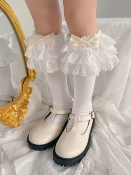 Japon çocuk prensesler büyük dantel ilmek kadın çorap öğrenciler güzel buzağı çorap