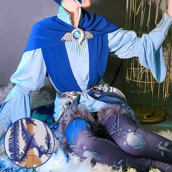 COSLEE [S-3XL] Oyun Final Fantasy 14 FF14 Meteion Cosplay Kostüm Küçük Mavi Kuş Üniforma Cadılar Bayramı Partisi Kıyafet Rol Oynamak Pıhtı