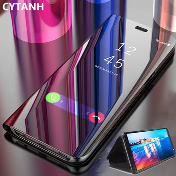 Akıllı Ayna Flip Case Huawei P30/P30 Pro / P30 Lite Deri Telefon arka kapak Lüks Clear View Funda HuaweiP30 P30Pro P30Lite