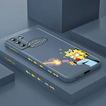 Simpsons Maggie İçin Samsung Galaxy S21 S20 S10 Not 20 10 Ultra Artı Pro FE Lite Sıvı Sol telefon kılıfı Fundas Coque Çapa