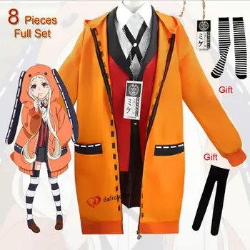 Anime Kakegurui Okulu Kız JK Üniforma Hoodie Rune Runa Yomotsuki Cosplay Kostüm Kirari Yumeko Jabami Cadılar Bayramı Elbise Kadınlar
