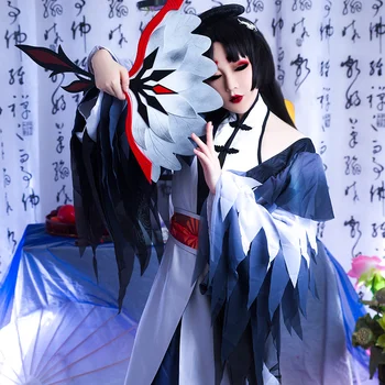 Oyun Kimlik V Cosplay Kostümleri Geyşa Michiko Kostüm Kadın Kimono Cadılar Bayramı Cosplay Rol Oynamak Cosplay Sahne