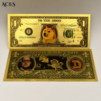 BİR DOGE Altın Folyo Banknotlar Köpek Ay Sahte Para Sanal Para Sanat Koleksiyonu Eğlenceli Parti Oyunu Para Ev Dekorasyon