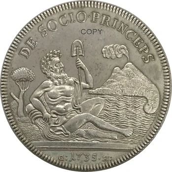 1735 İtalyan 120 Grana-Carlo I Cupronickel Kaplama Gümüş Koleksiyon Kopya Para