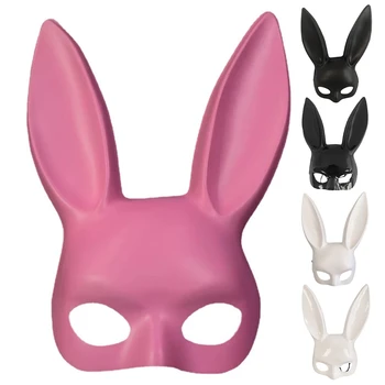 Yetişkin Tavşan Maskesi yarım yüz Tavşan Maskesi Cadılar Bayramı Paskalya Kostüm Masquerade Cosplay