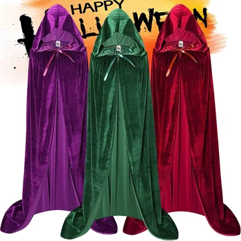 Cadı Mary Sarah Winifred Cosplay Kostüm Pelerin Cadı Sanderson Sisters Kapşonlu Pelerinler Cadılar Bayramı Kostümleri Pelerin Kadınlar Çocuklar için